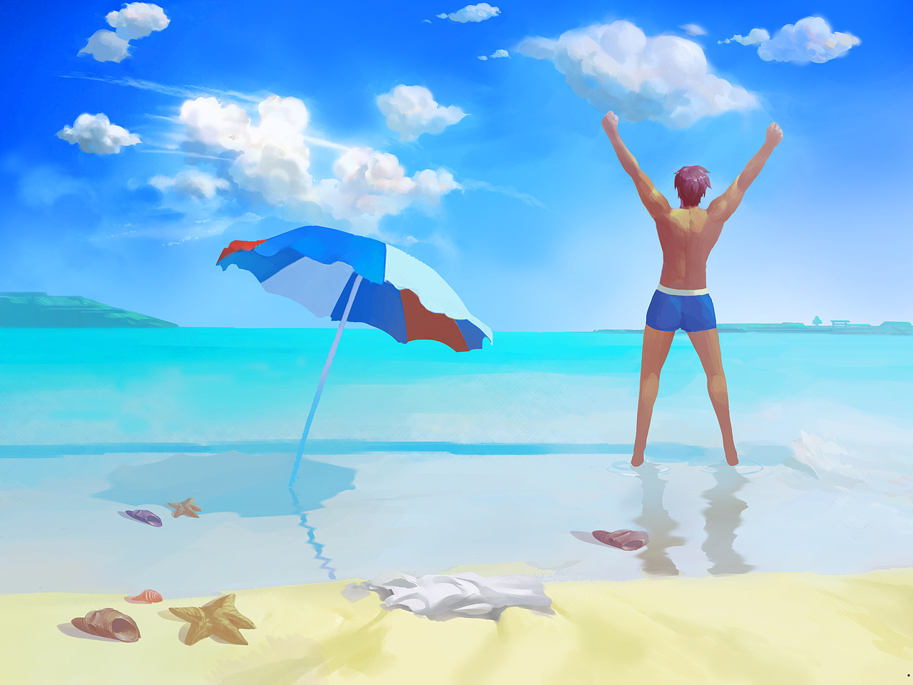 欢乐谷水上乐园插画