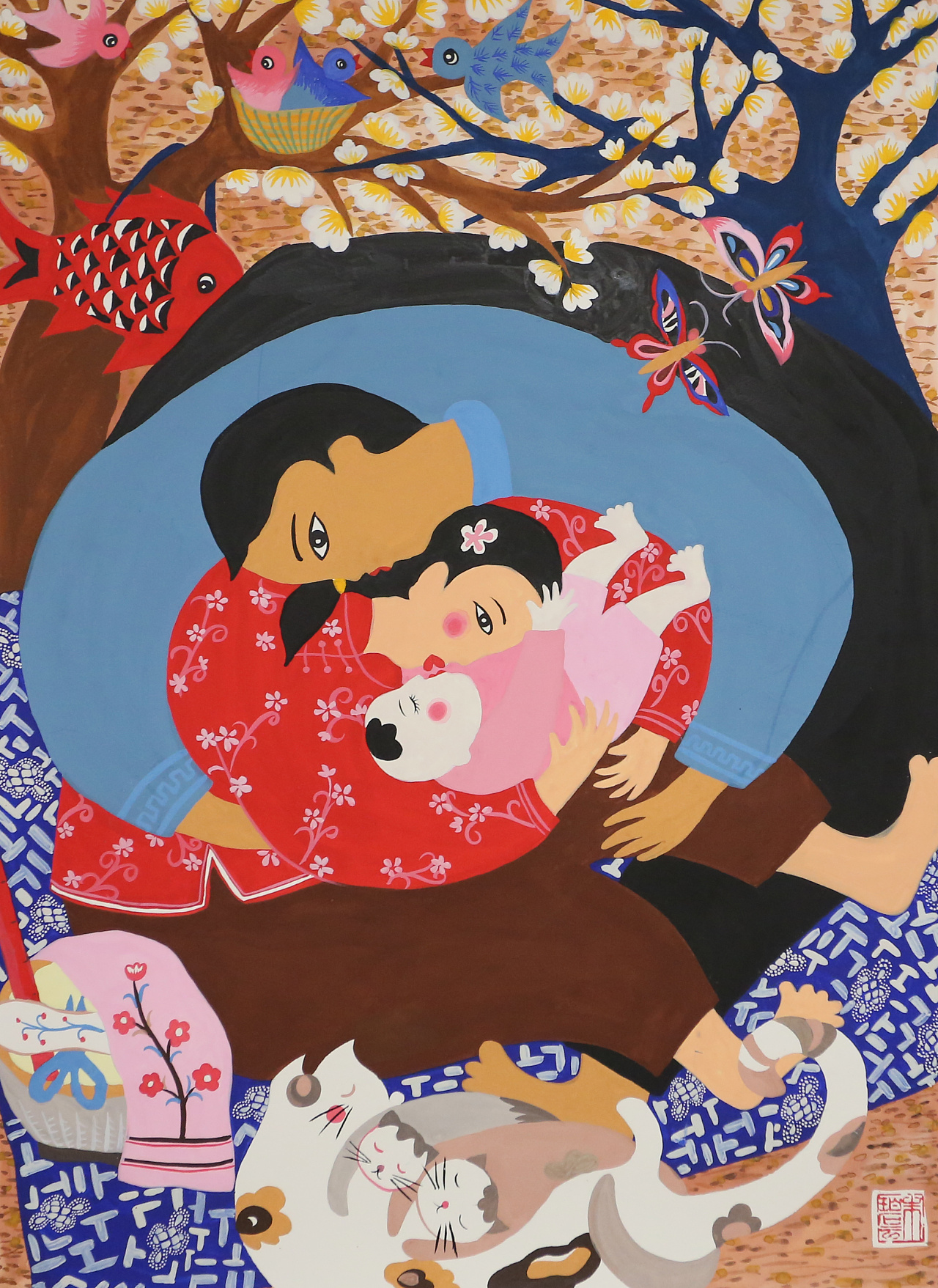 《爱的抱抱》获奖作品,请勿商用,已注册版权|纯艺术|绘画|朱碧云