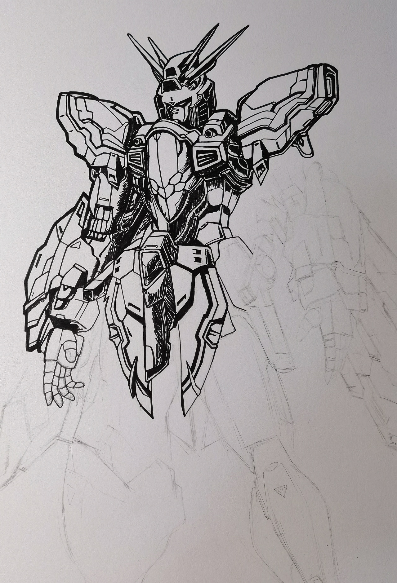 高达,临摹,打底稿到上色步骤