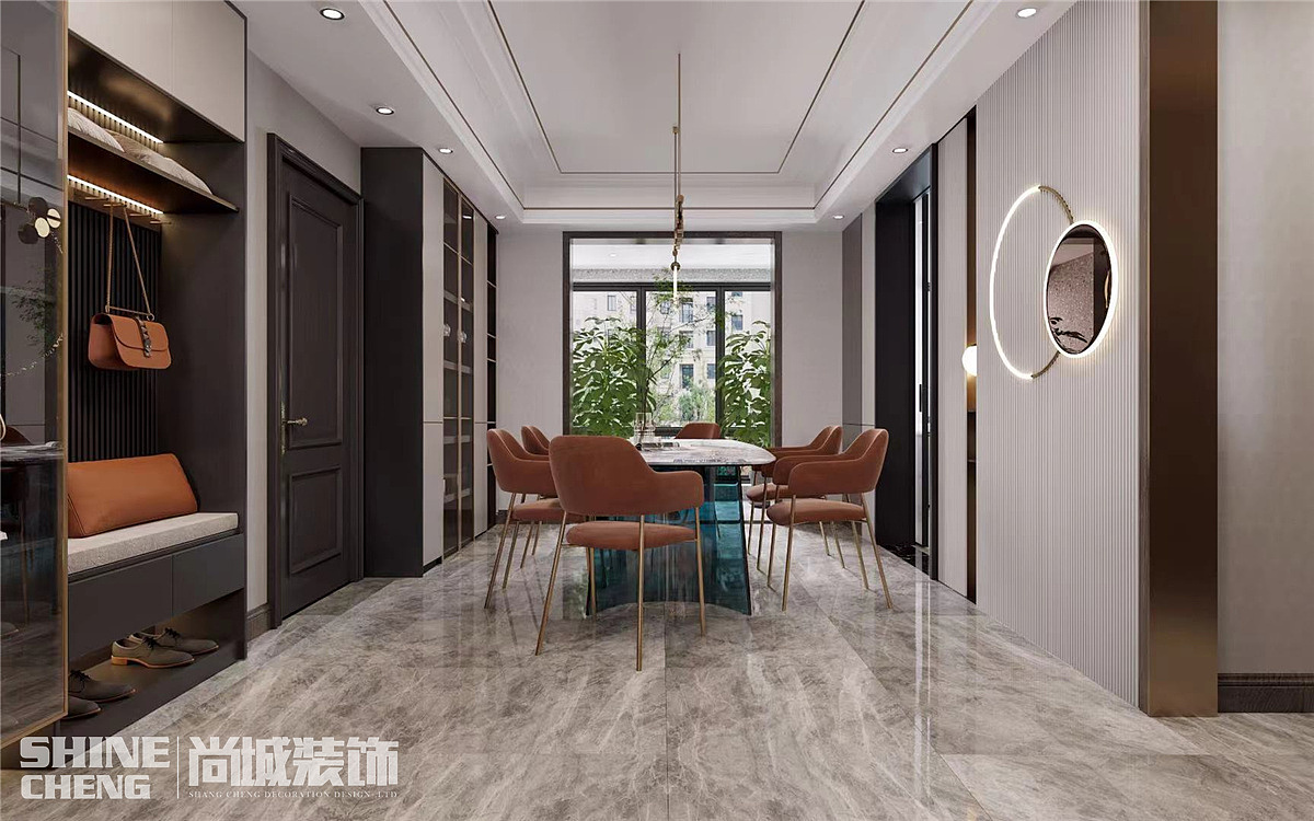 肥城香格里小区160㎡意式轻奢风格装修设计效果图案例