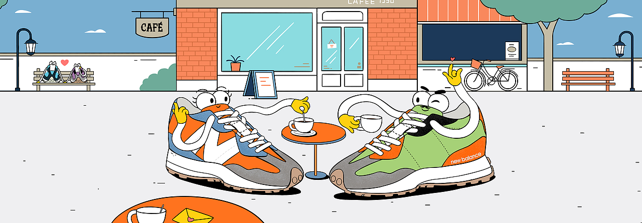new balance 327系列 七夕推文插画部分