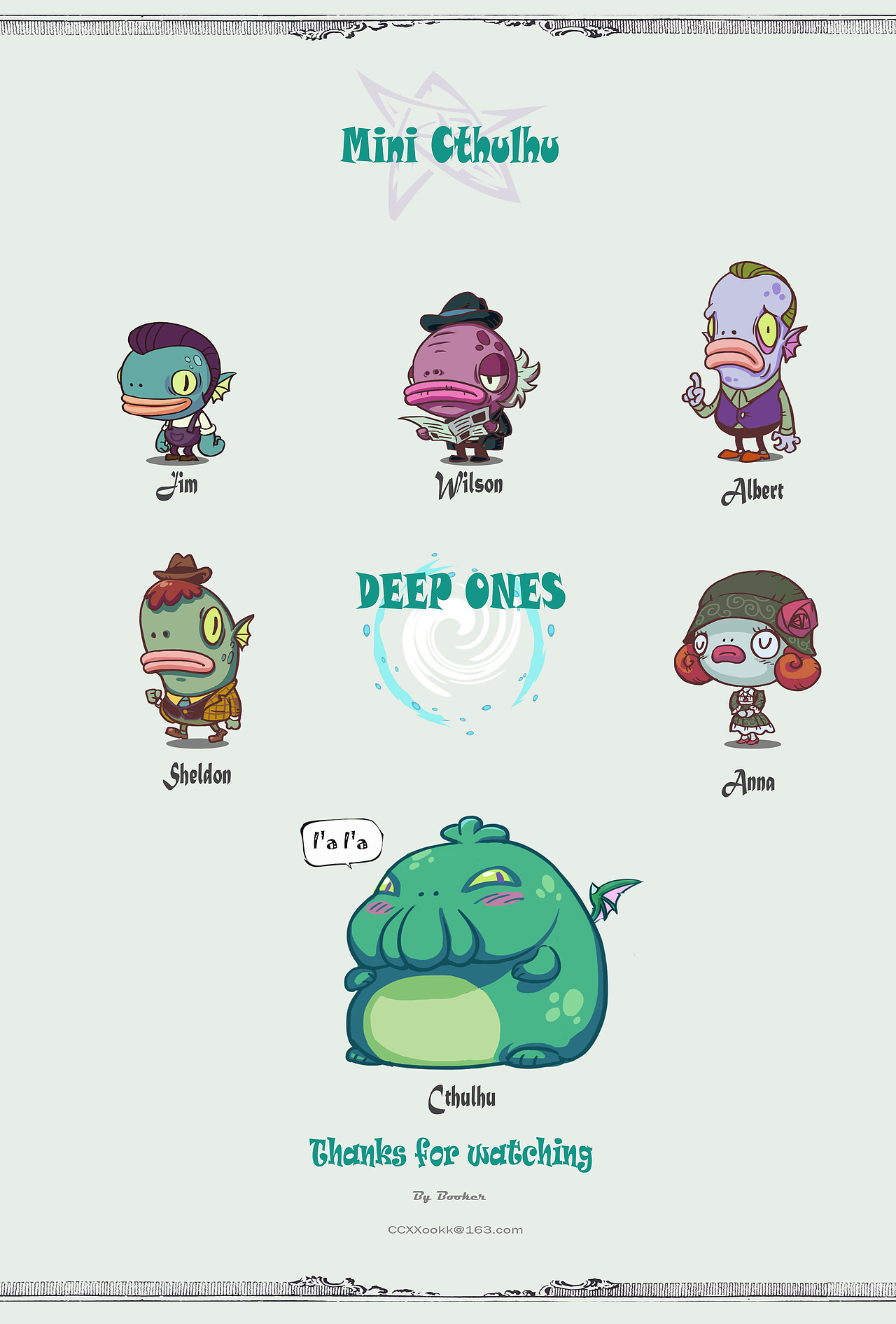 举报37分享原创作品插画艺术插画克苏鲁q版潮玩萌系桌游原创画集