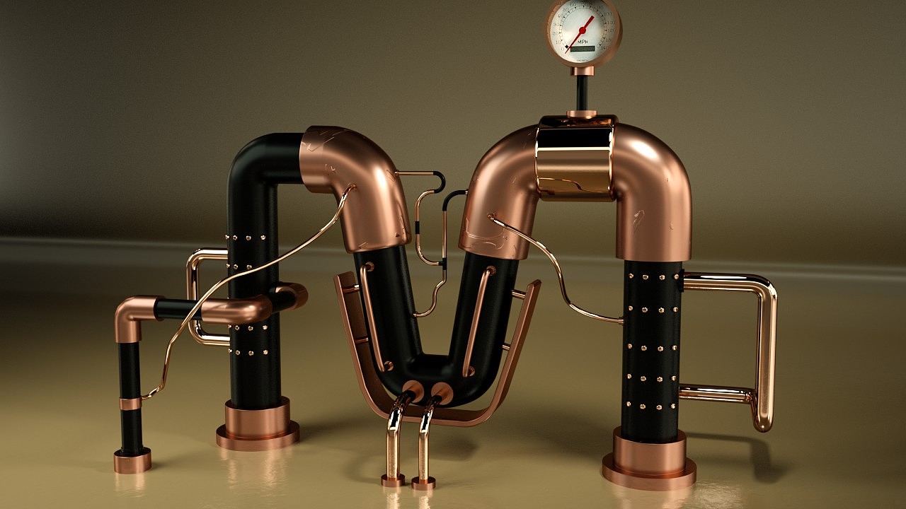 c4d oc蒸汽朋克水管|三维|机械/交通|jackpot丨_原创作品-站酷zcool