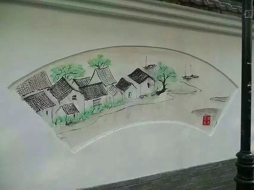 蜀绘壁画作品-乡村文化墙（图ZMTE3NTA2MDUy） - 建筑设计 - 站酷设计师蜀绘壁画原创素材 - 站酷ZCOOL