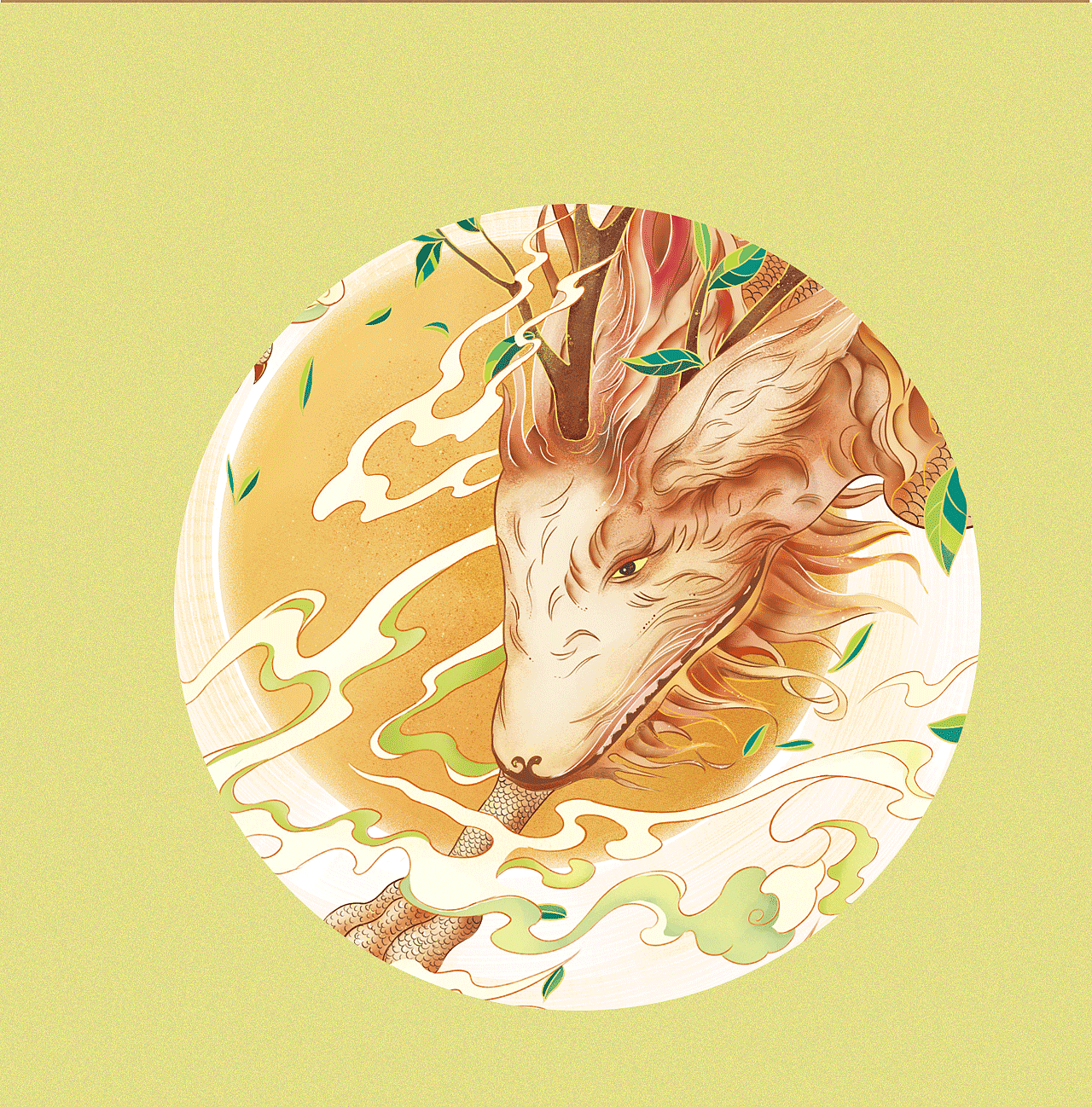 上古神兽 白泽丨茶叶包装插画设计