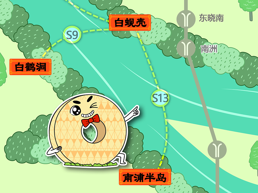 广州水巴手绘航线图