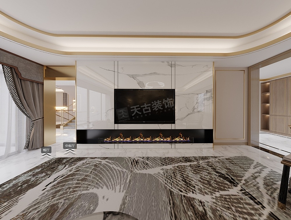 北碚紫云台双拼别墅装修案例,紫云台新中式别墅设计