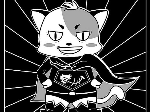 潮流插画猫超人（个人主页-ZNDg3Nzc0Mjg=） - 艺术插画 - 站酷设计师L晶L原创素材 - 站酷ZCOOL