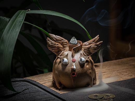 器十二山海经帝江倒流香炉创意陶瓷小摆件