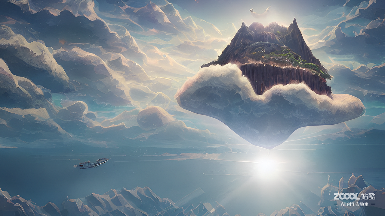 #AI创作实验室#天空中漂浮的岛（图ZMzIxODk3OTY0） - AI作品 - 站酷设计师yhsjscxz原创素材 - 站酷ZCOOL