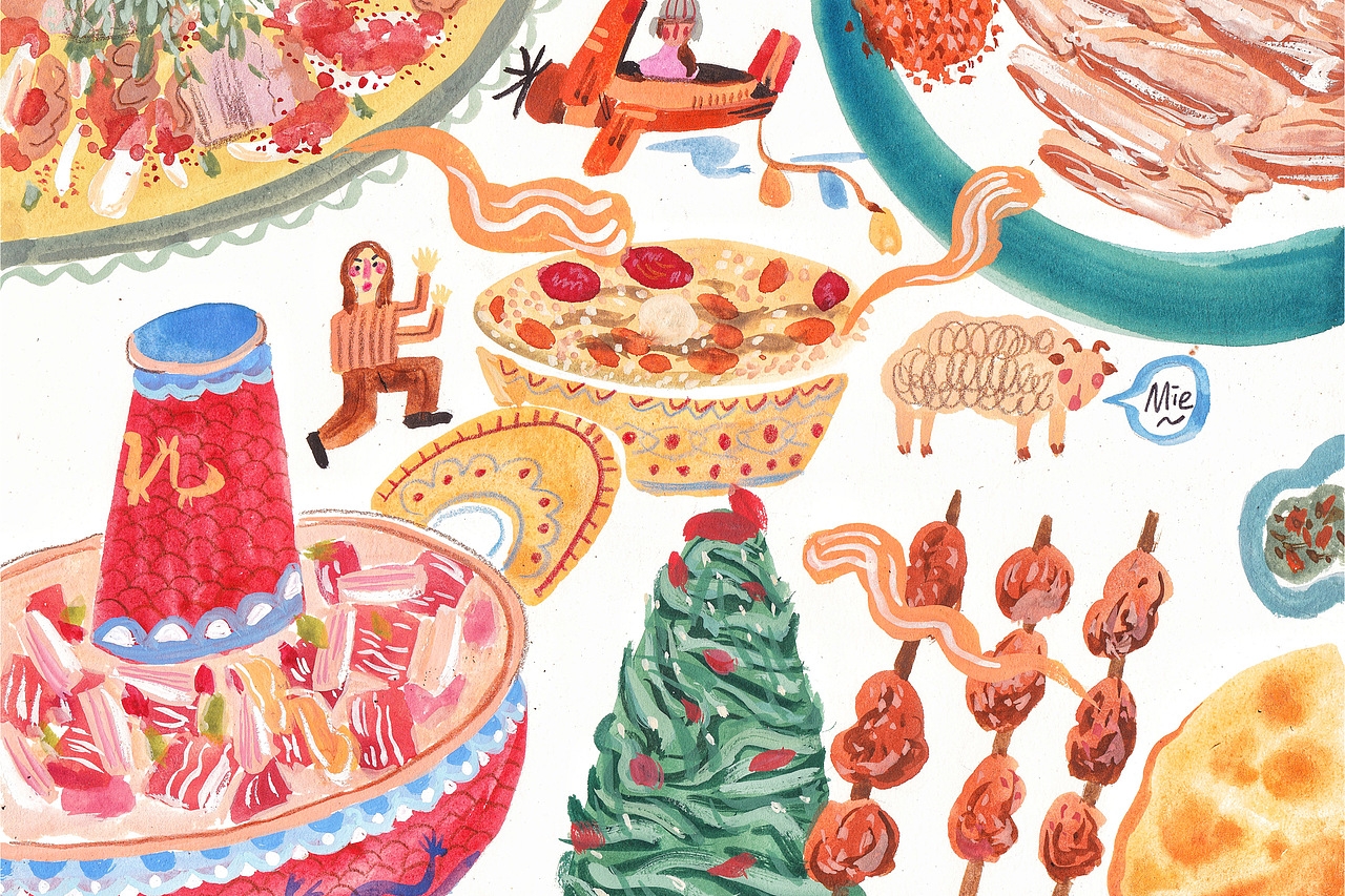 旅行手绘插画宁夏篇（图ZMjY3NTA3MTgw） - 艺术插画 - 站酷设计师咩咩子Rinko原创素材 - 站酷ZCOOL