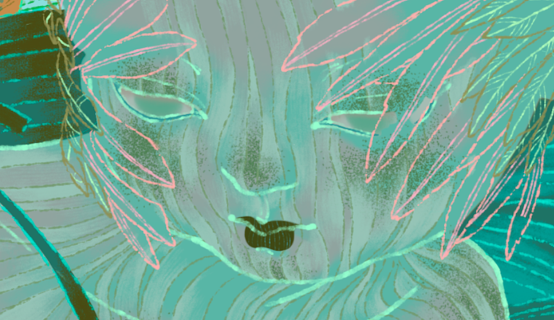 对人物脸部进行刻画。（眼珠、嘴唇）