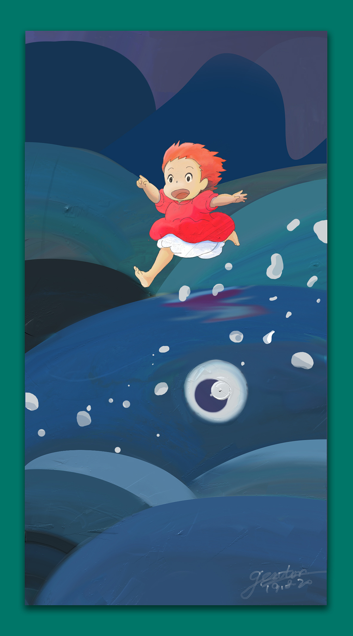 悬崖上的金鱼姬#波妞#|插画|创作习作|sixma_原创作品-站酷zcool