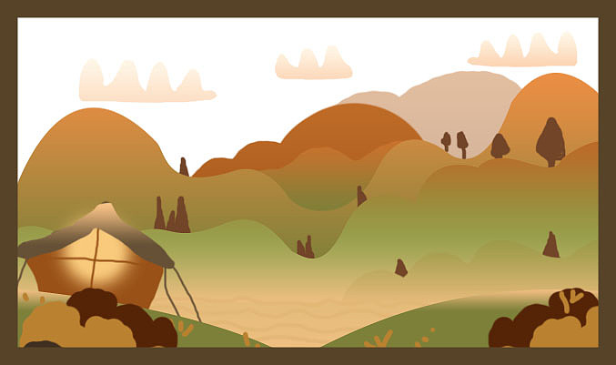 落日青山（图ZMTE5MzMxNjg4） - 创作习作 - 站酷设计师小月亮儿原创素材 - 站酷ZCOOL