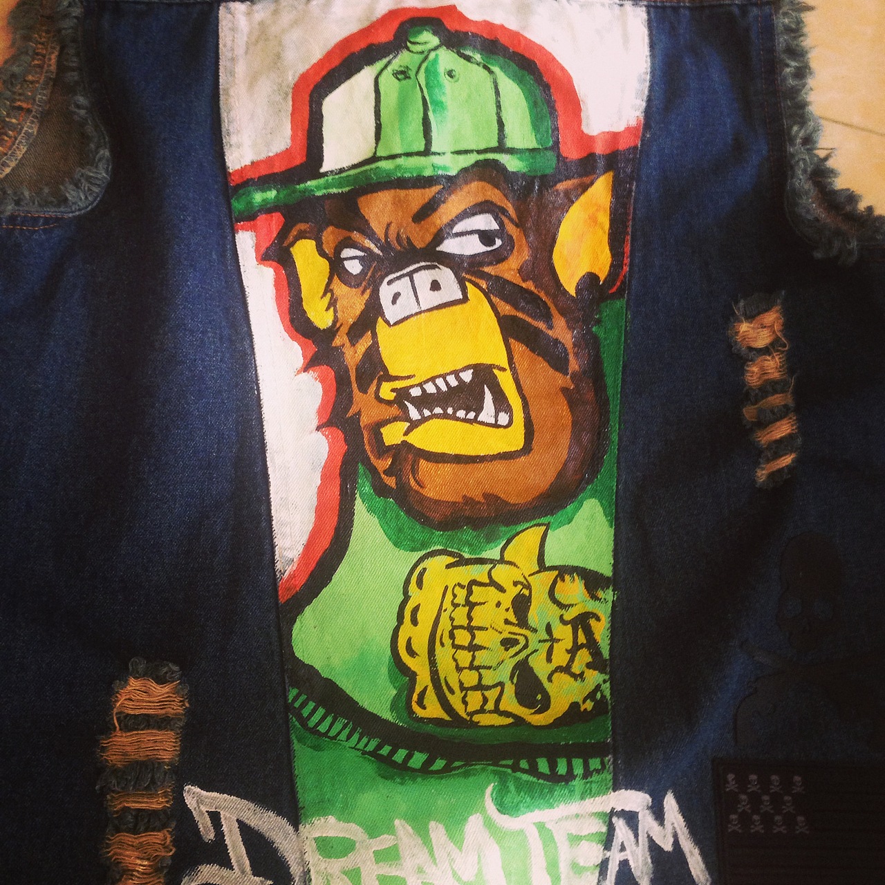 死飞圣经团队新队服,涂鸦牛仔夹克 graffiti jacket