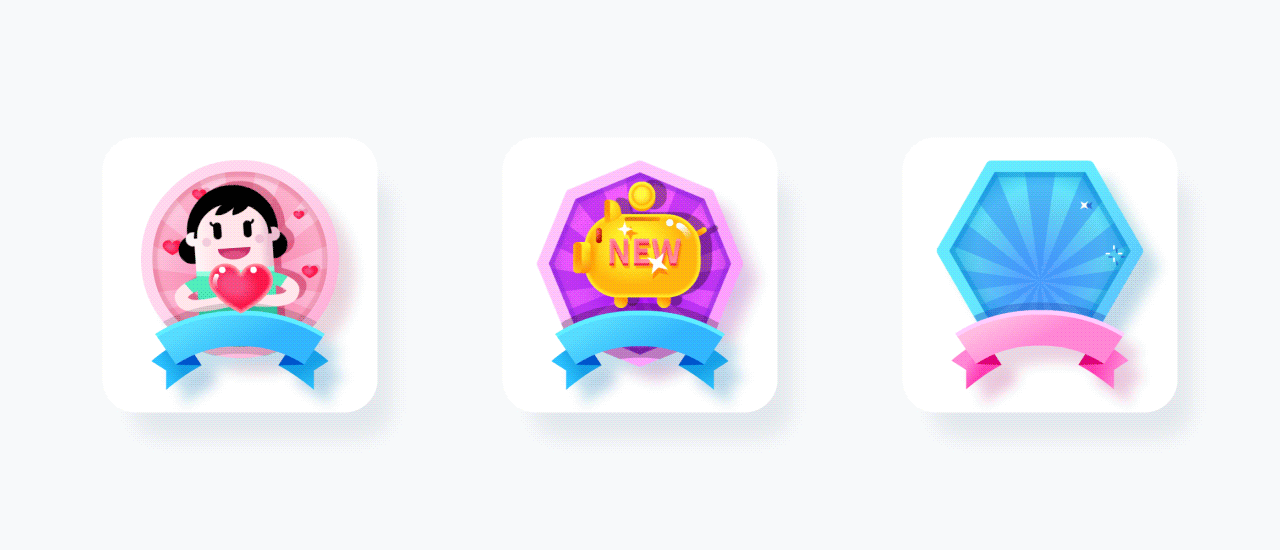 勋章小动效（图ZMTA1MDY5MDky） - 动效设计 - 站酷设计师Gameboycolor原创素材 - 站酷ZCOOL