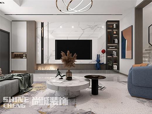 泰安·五矿万境水岸300平现代风格装修设计案例