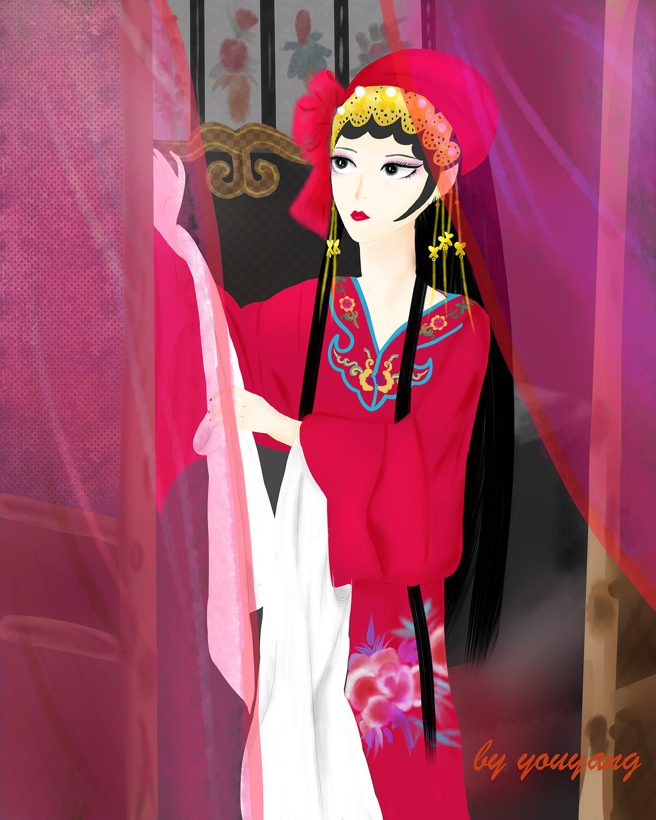 古风人物插画（图ZMjQxNzIzMDE2） - 创作习作 - 站酷设计师梦见羊原创素材 - 站酷ZCOOL