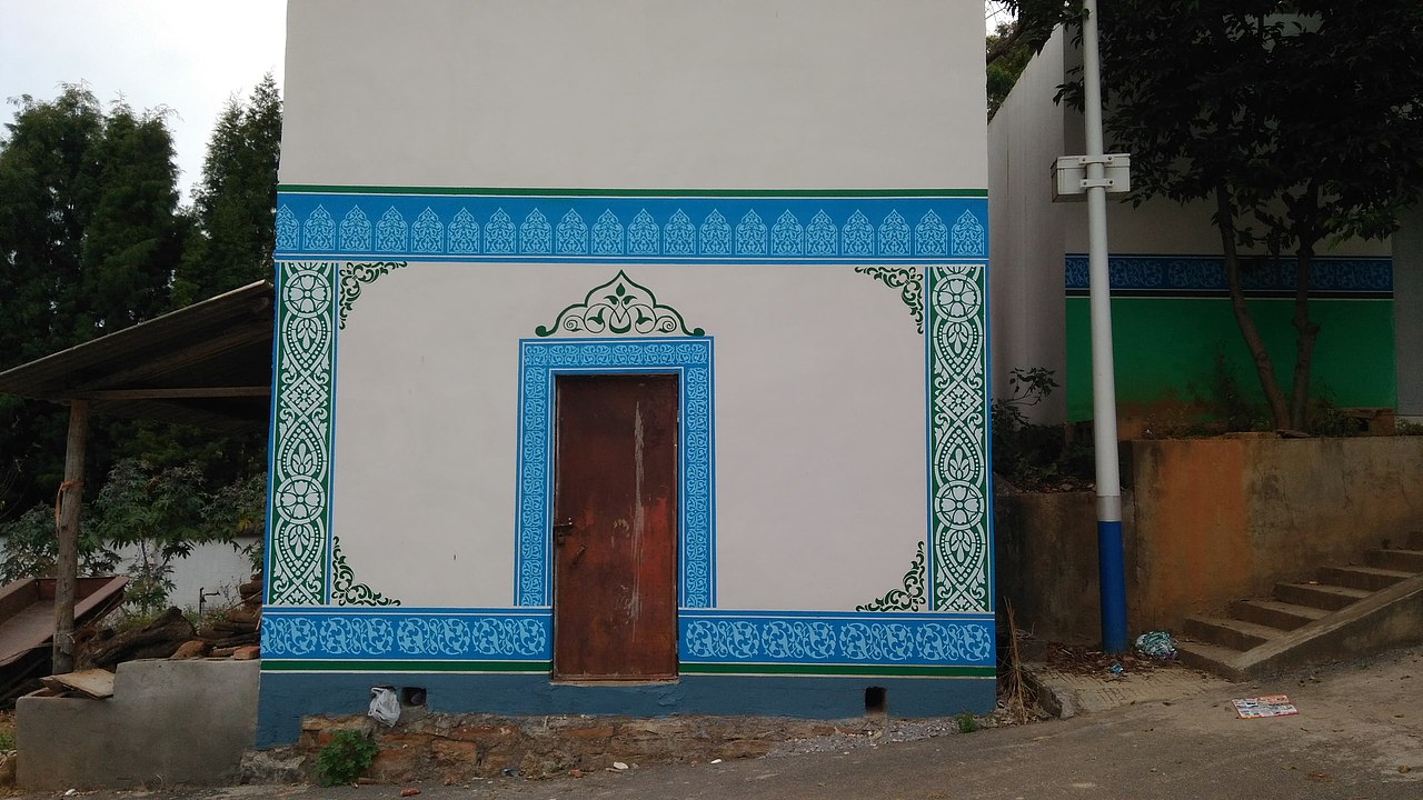 回族文化墙体彩绘壁画墙绘回族伊斯兰文化墙体彩绘墙画