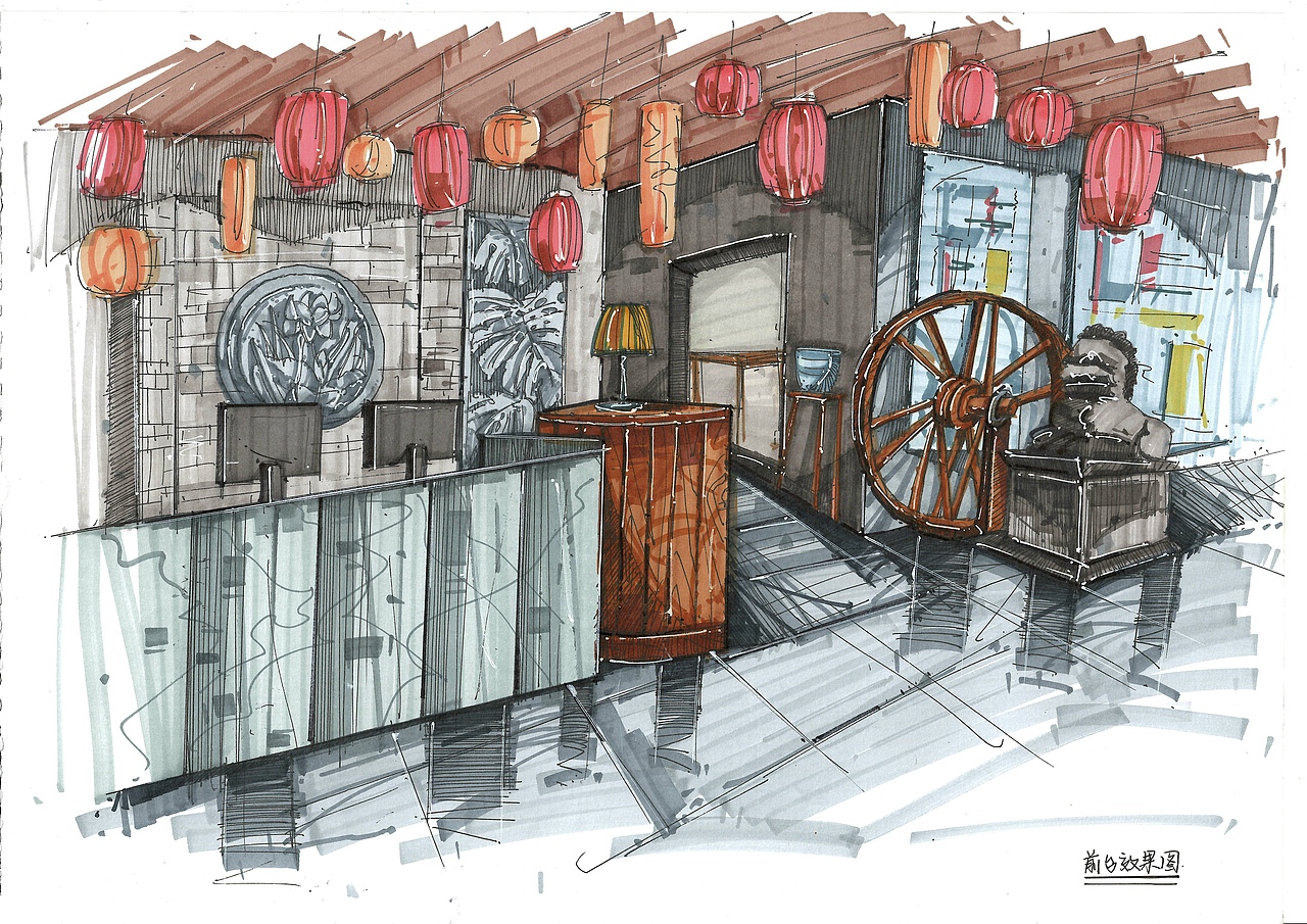 手绘室内 马克笔（图ZMjcwOTMxMDA4） - 绘画 - 站酷设计师derder男孩原创素材 - 站酷ZCOOL