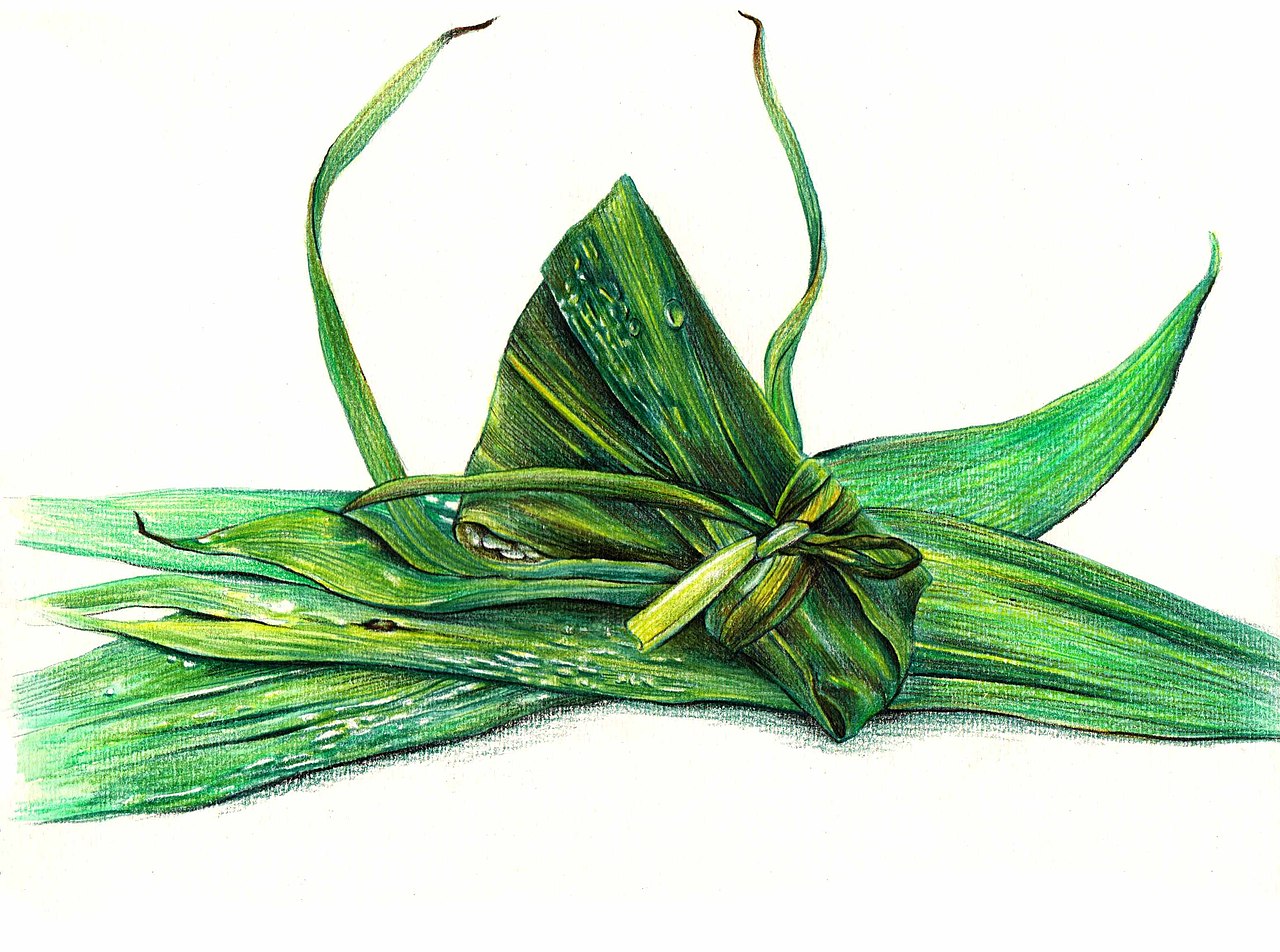 端午节要吃粽子呀色铅粽子水彩粽子