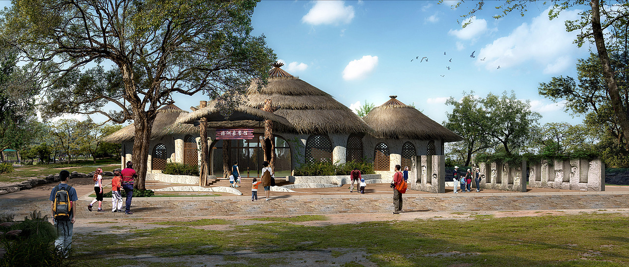 河马餐厅+长颈鹿房子+大象餐厅手绘（图ZNzk5ODczNzY=） - 绘画 - 站酷设计师九层之台原创素材 - 站酷ZCOOL