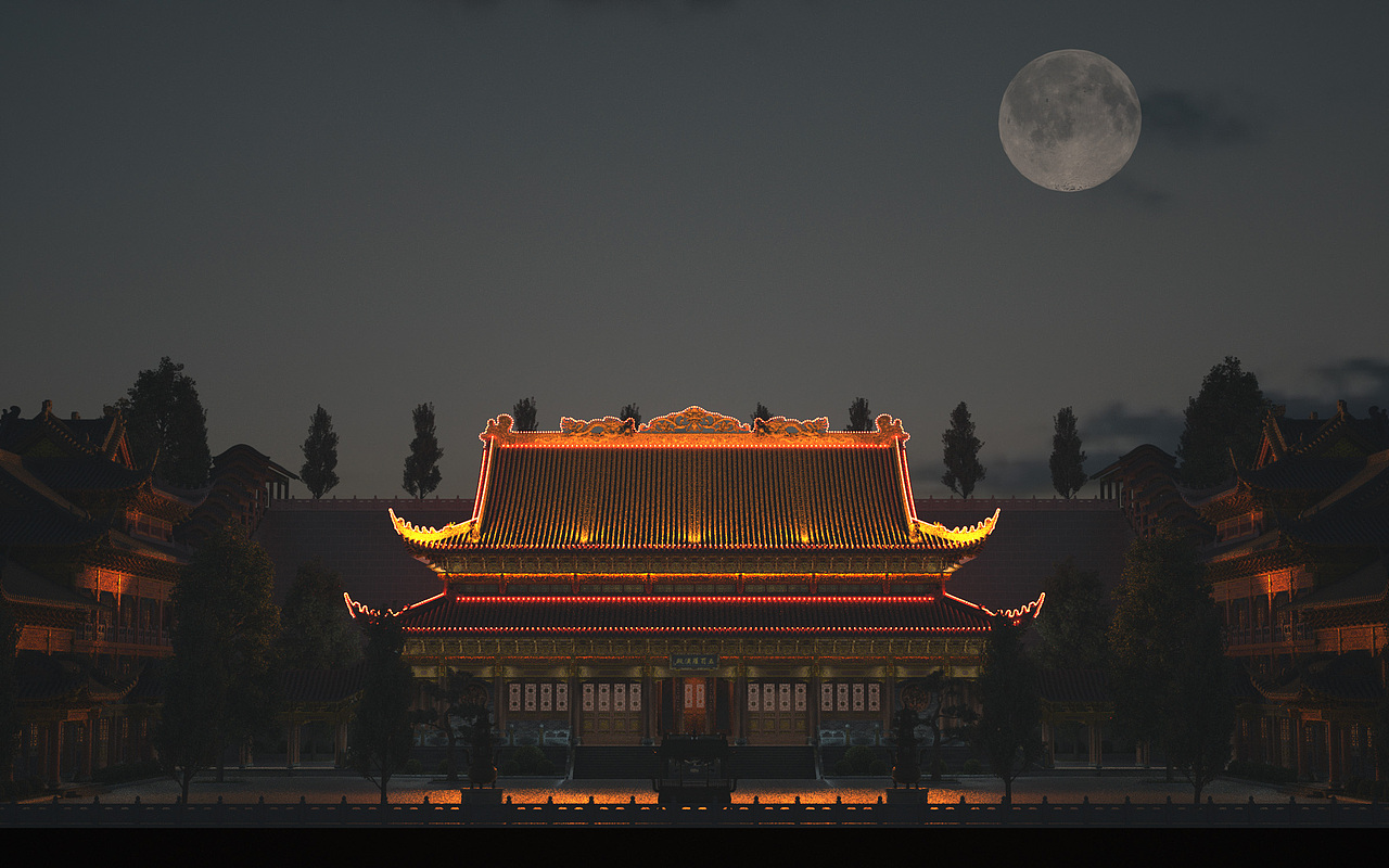 寺庙大殿设计（图ZODYwNjM5MjA=） - 场景 - 站酷设计师风道人原创素材 - 站酷ZCOOL