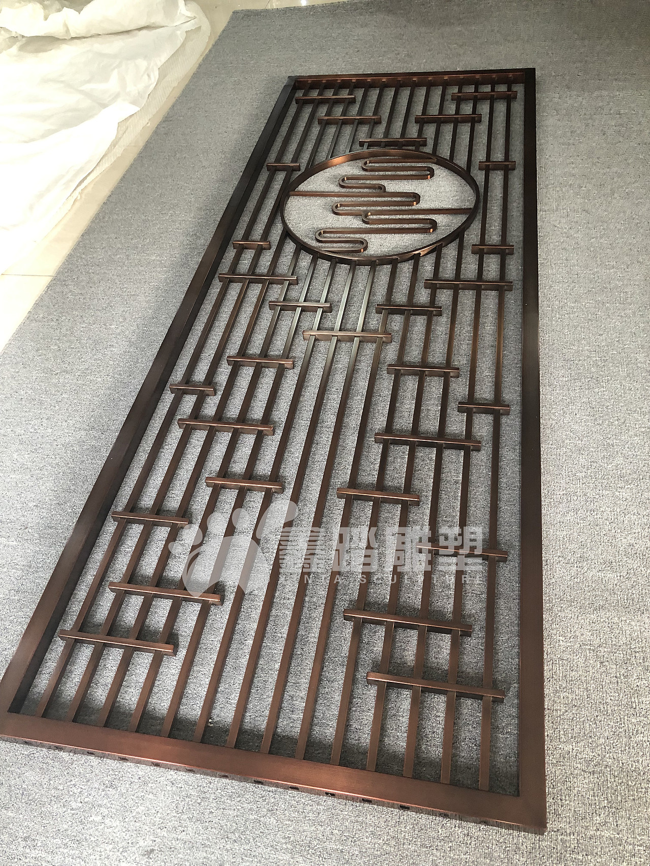 不锈钢焊接工艺屏风 玫瑰金颜色经典耐看