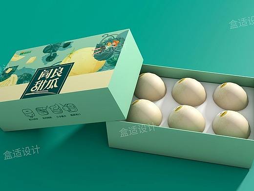 箱盒汇 | ：手提瓦楞阎良甜瓜礼盒包装设计