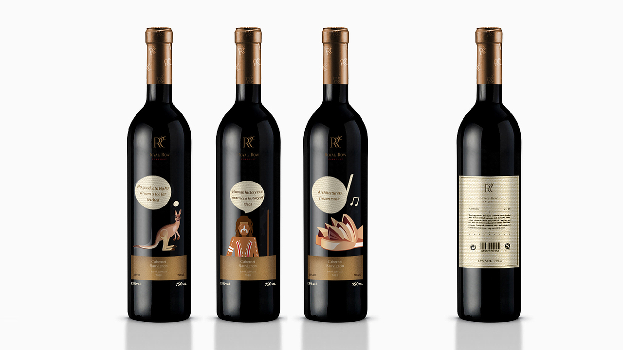 重新整理/ 包装设计/ ROYAL ROW CABERNET红酒包装升级（图ZMjAyNTg4MDcy） - 包装 - 站酷设计师CINGONLY原创素材 - 站酷ZCOOL