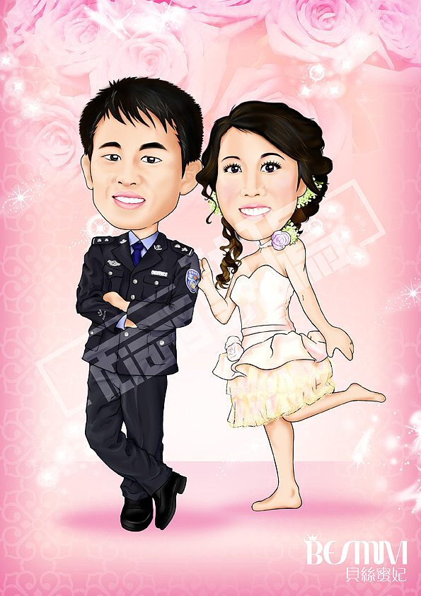 新婚人像漫画 Wedding Photo