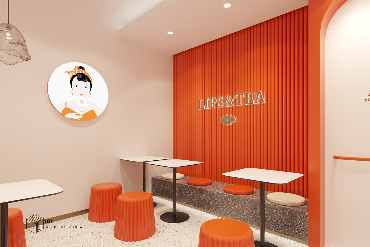 两层复式民国风奶茶店空间设计