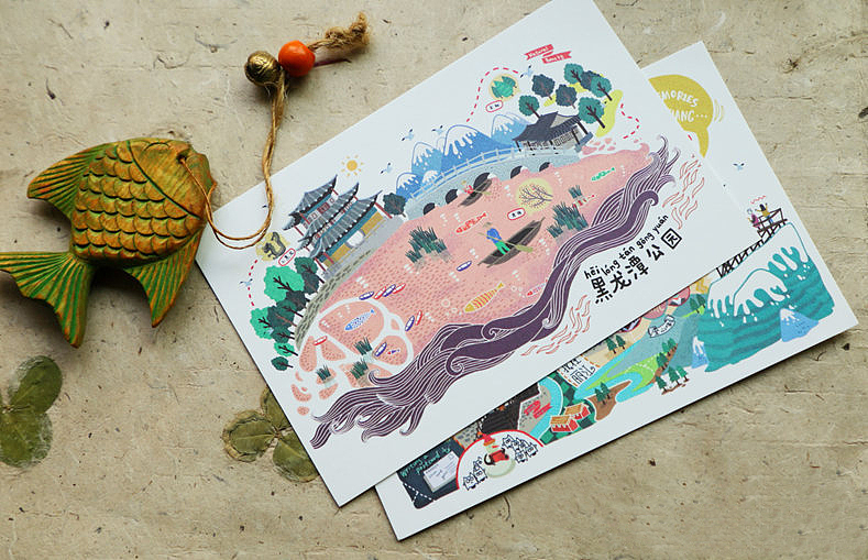 猫空·丽江系列明信片（图ZMTkzNTY4OTI=） - 商业插画 - 站酷设计师Bigfish大鱼君原创素材 - 站酷ZCOOL