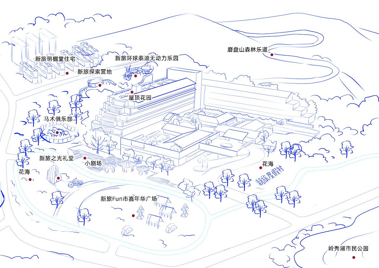 酒店旅游手绘地图定制设计