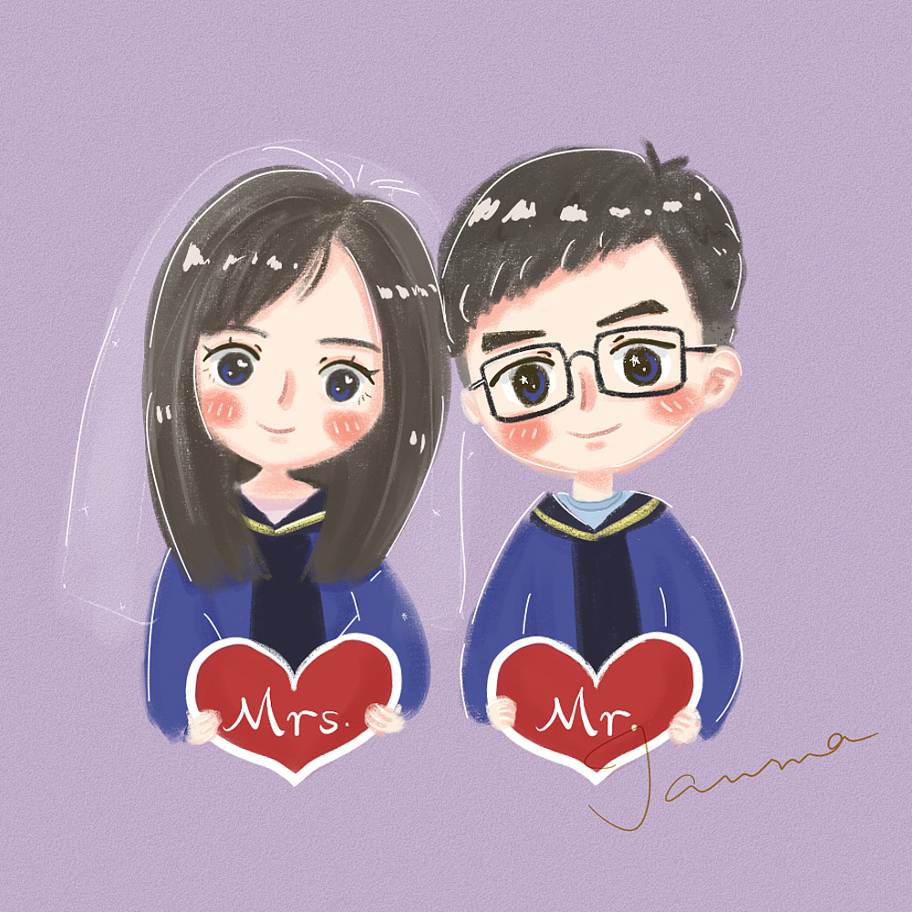 家庭q版合照 情侣q版(客单)