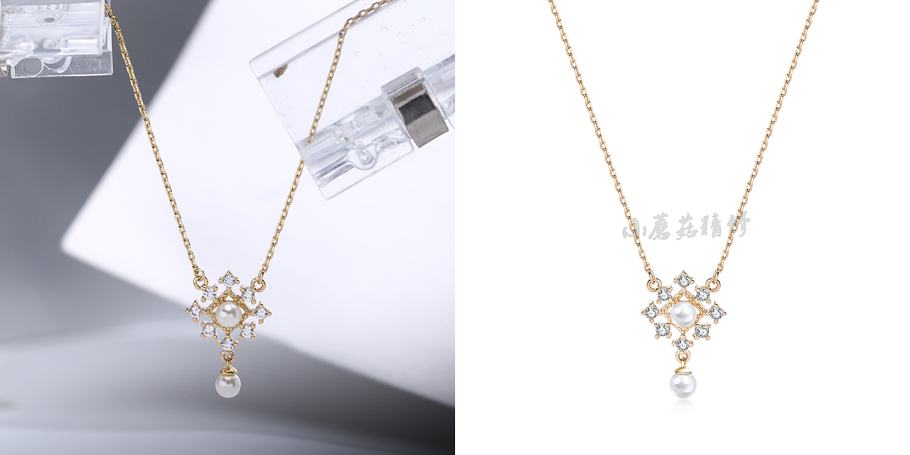 小蘑菇珠宝首饰修图白底效果图