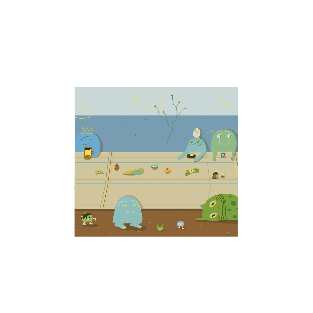 画了怪兽party,也不热闹,就平淡的日常:D
还尝试了下叠叠叠的另一种感觉~