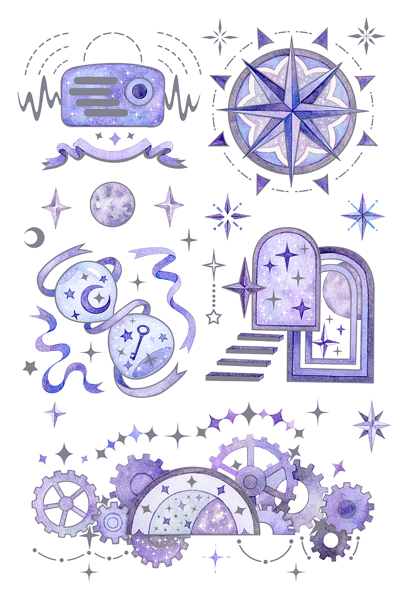 【烫银】贴纸系列