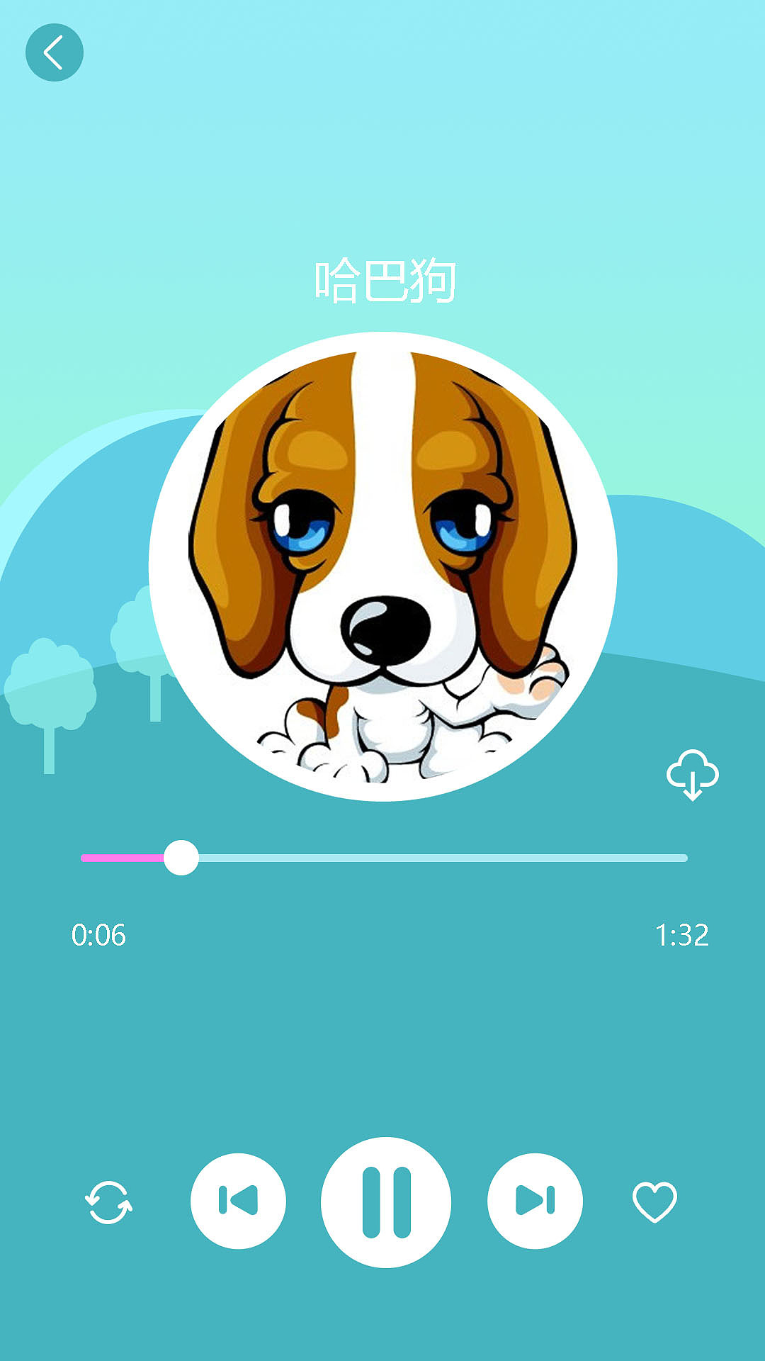 儿歌播放器app界面设计（图ZOTM1ODMxMjA=） - APP界面 - 站酷设计师遇见路人佳原创素材 - 站酷ZCOOL