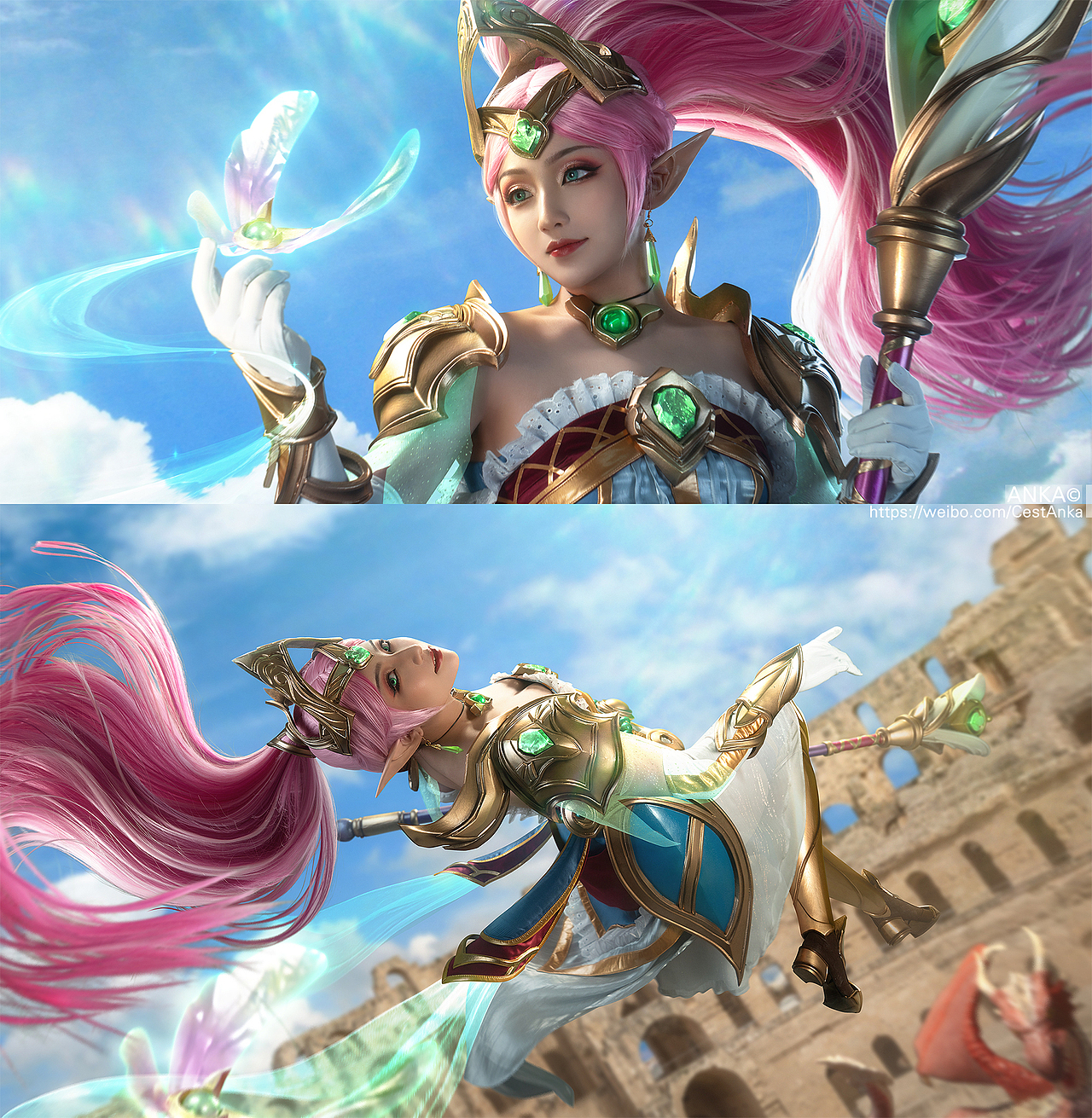 英雄联盟风女皮肤:女帝·迦娜 cosplay合成摄影后期