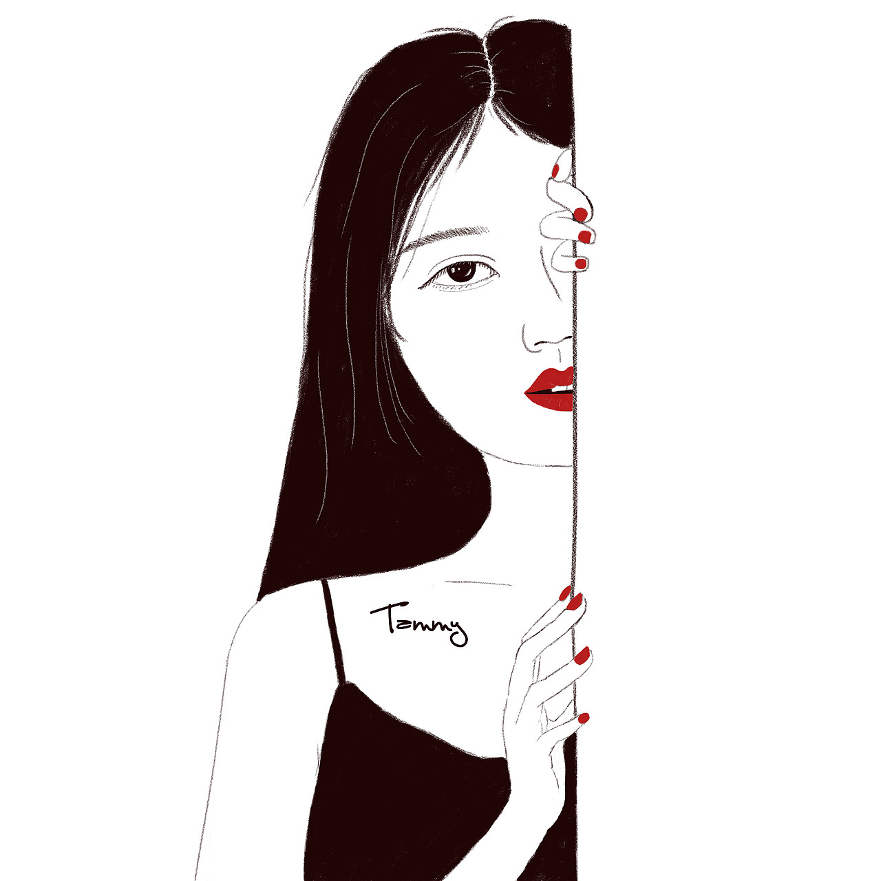 暗黑系女生插画头像