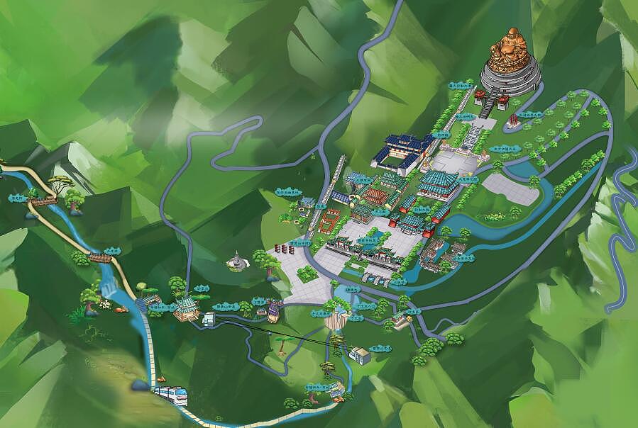 专业定制4A5A景区手绘地图制作导航图制作卡通地图制作