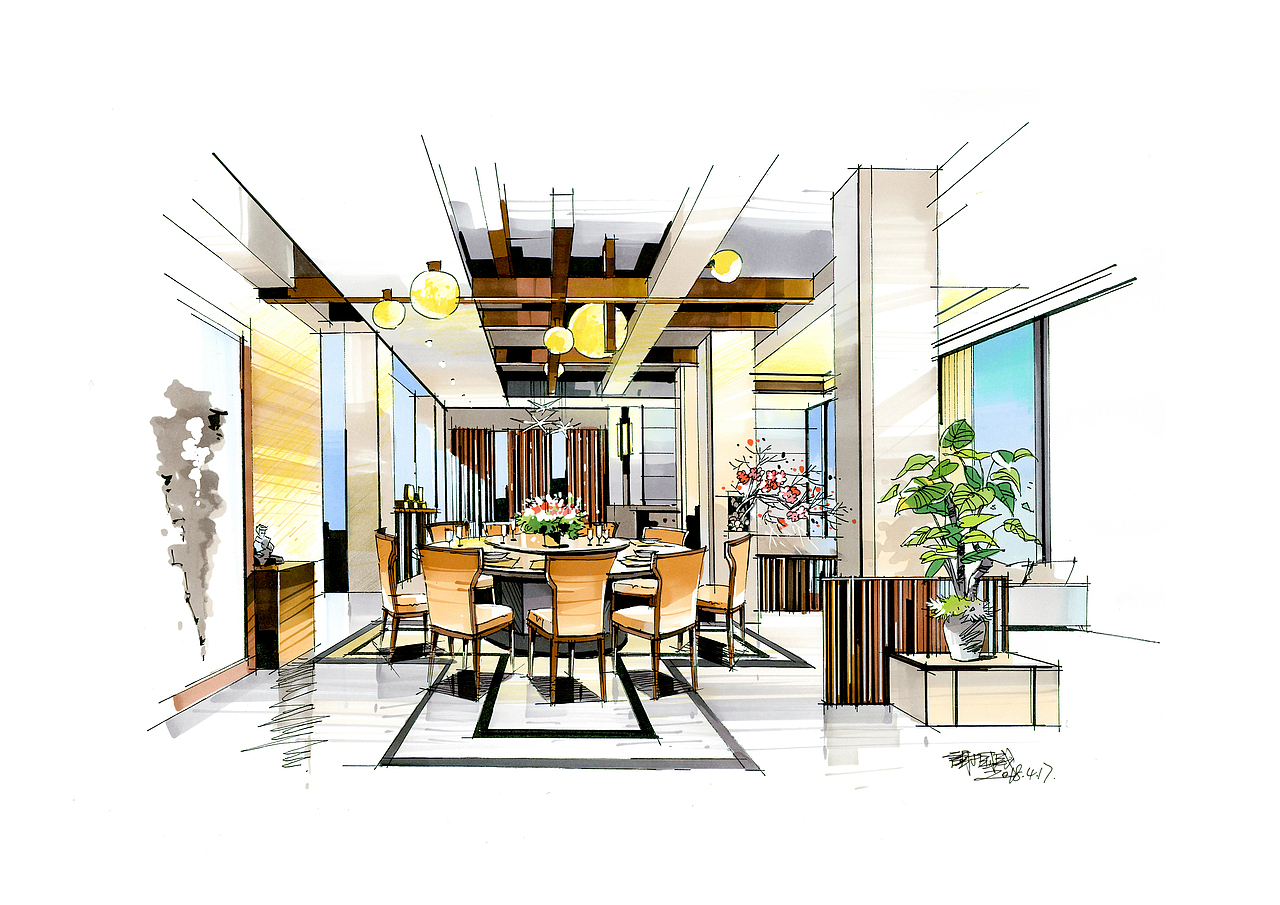 室内手绘优秀作品欣赏（六）