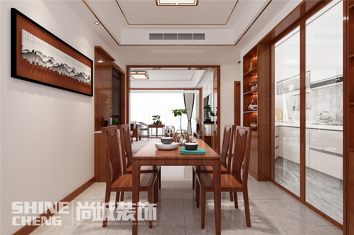 肥城世纪豪庭160㎡顶加阁新中式风格装修设计效果图