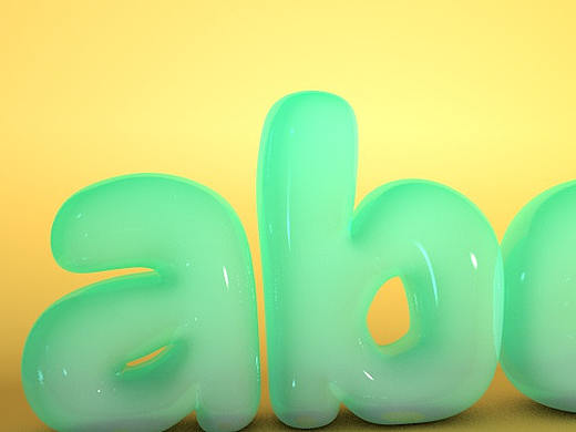 C4D气球字 膨胀字