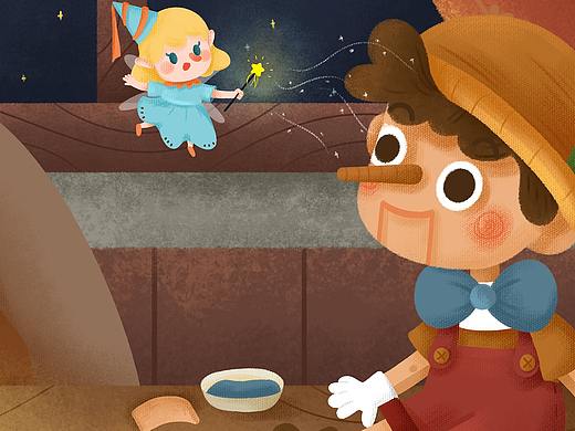 匹諾曹（個(gè)人主頁(yè)-ZNDk2ODgzODA=） - 兒童插畫(huà) - 站酷設(shè)計(jì)師周孟不愛(ài)做夢(mèng)原創(chuàng)素材 - 站酷ZCOOL