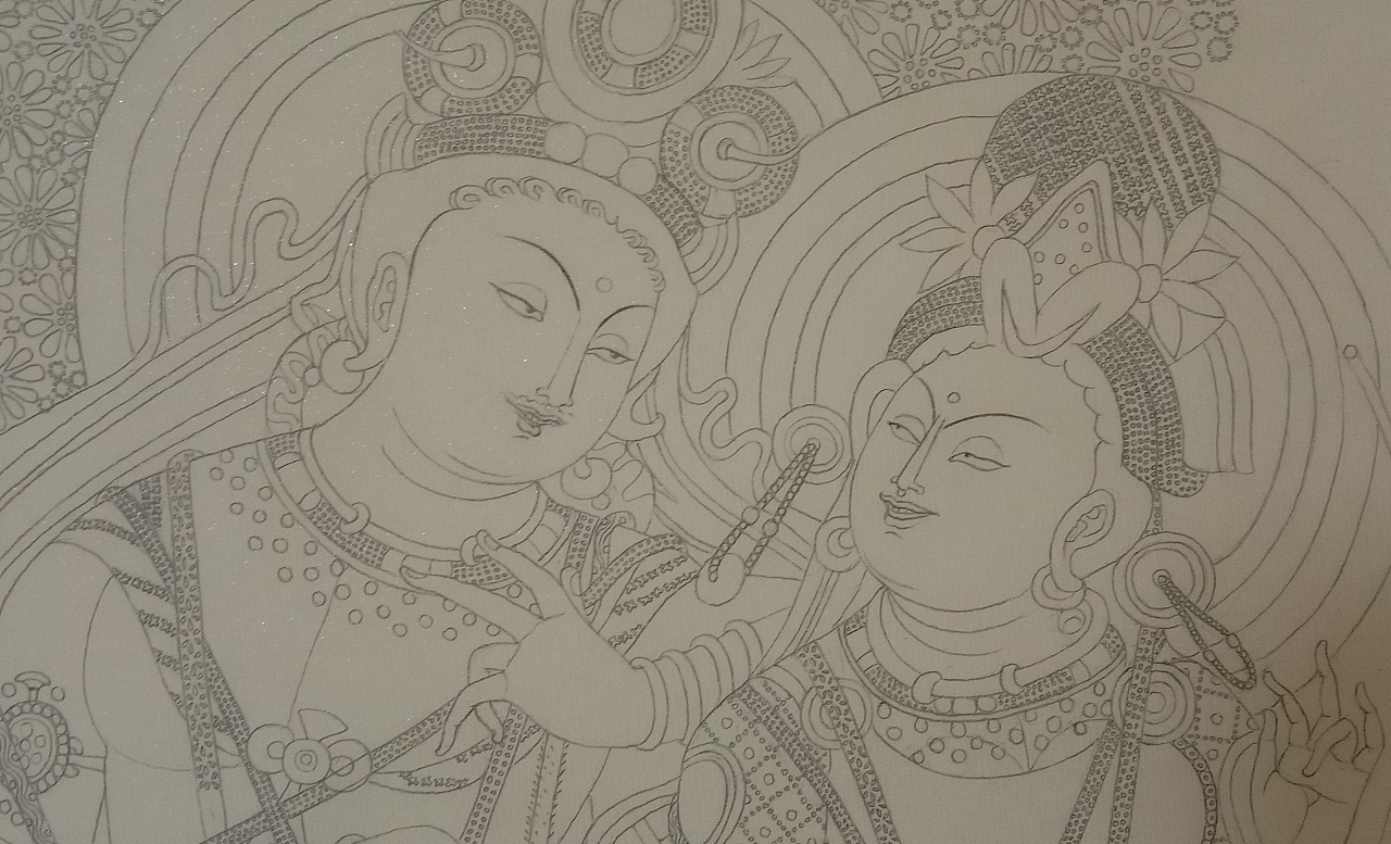 龟兹壁画线描|纯艺术|绘画|清水画室 - 临摹作品 - 站酷 (zcool)