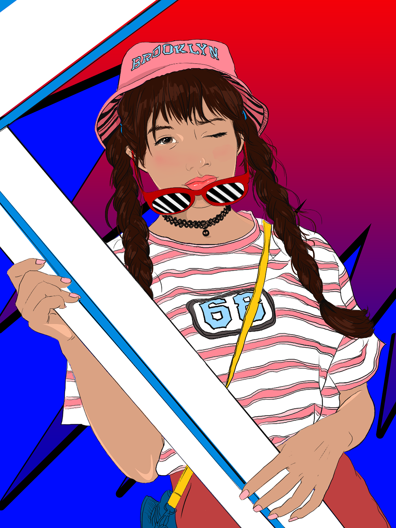 之前画的漫画形象,回顾看配图有点丑,不太敢用色,这次模仿了一个风格