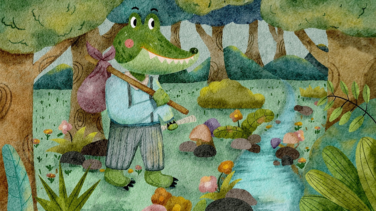 儿童插画之《小鳄鱼游记》|插画|儿童插画|插画师aling - 原创作品