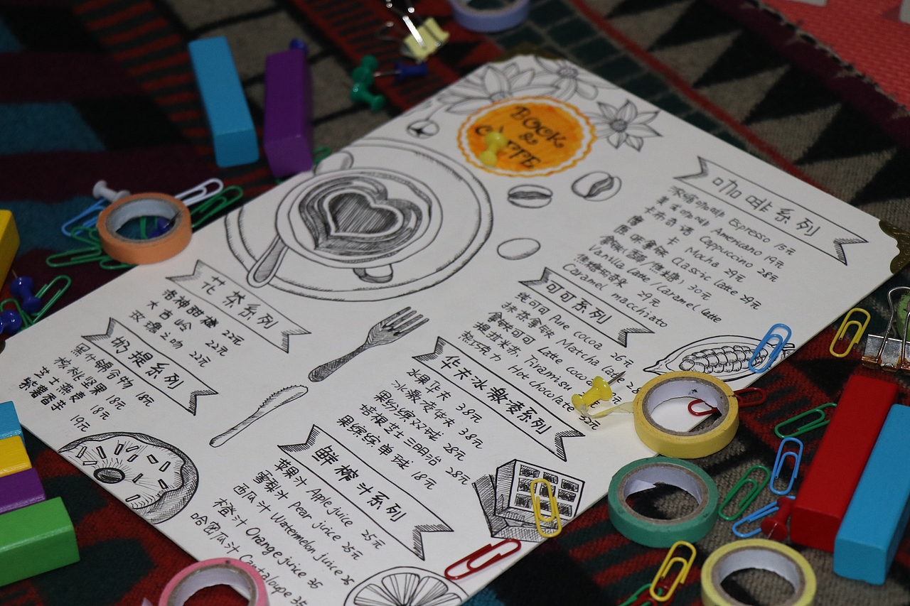 手绘咖啡店菜单（图ZNjUyMzM2ODg=） - 创作习作 - 站酷设计师雨山女乔原创素材 - 站酷ZCOOL